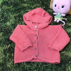 Baby girl pink knitted sweater 🐰
